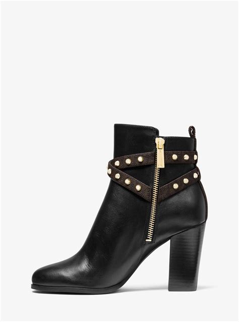 preston leather ankle boot michael kors|Michael Kors Preston Studded Leather Boot .